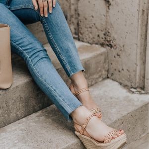 Nude Wedge Espadrille Sandals